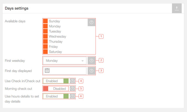 Configuración de los días