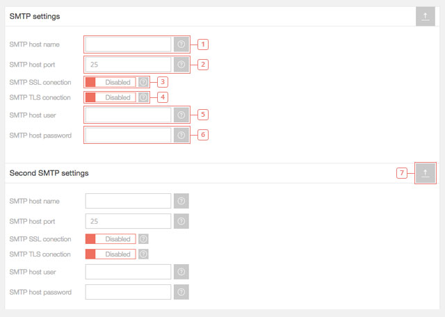 Configurações SMTP