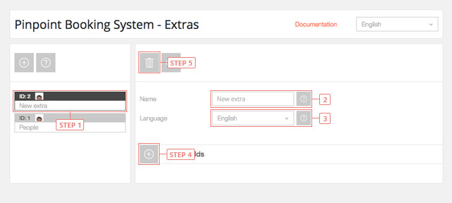 Establecer extras & datos de servicios