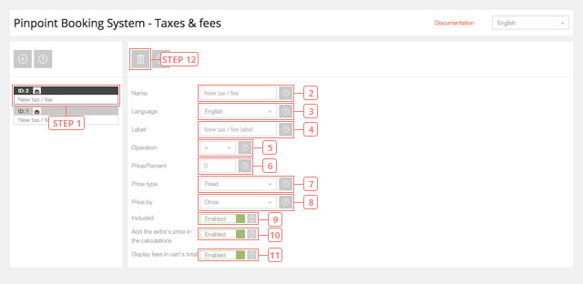 Set taxes & fees