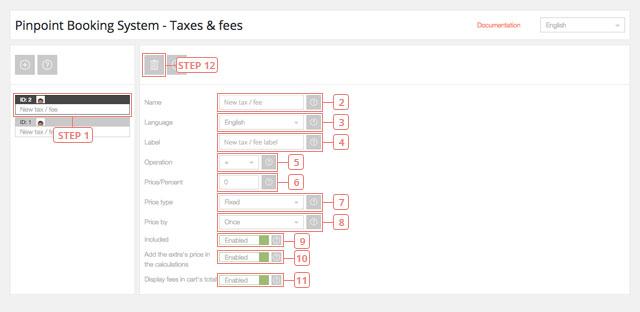 Taxes fixes et frais