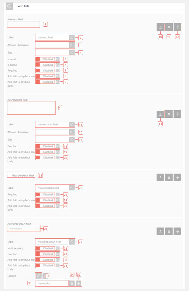 Edit form fields