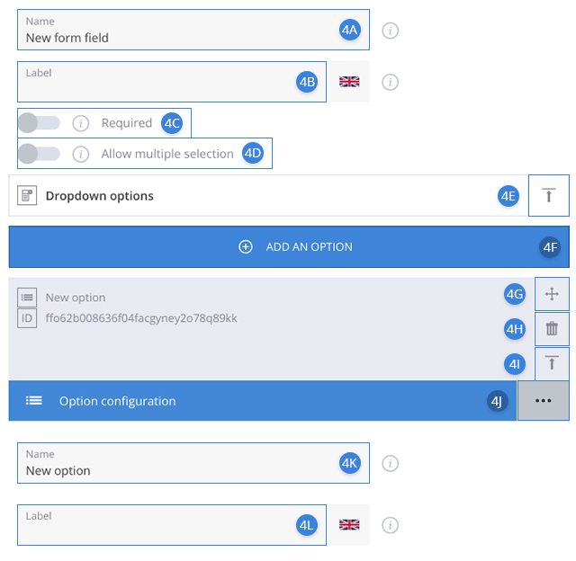 Dropdown form field type configurations