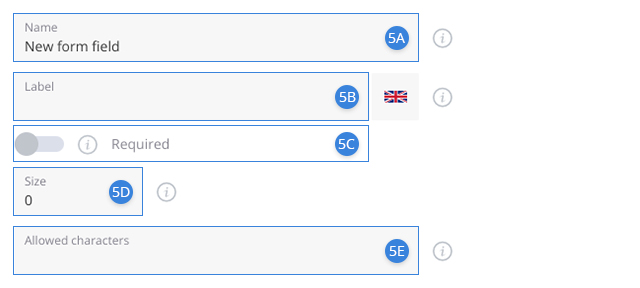 Email form field type configurations