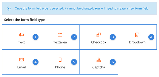 Form fields types