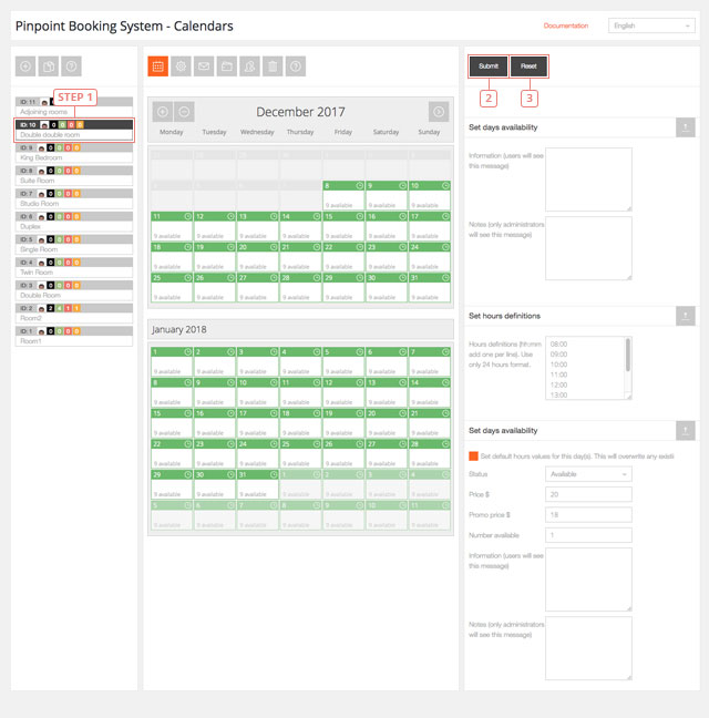 To edit the default availability
