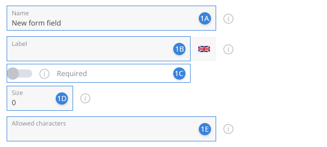 Text form field type configurations